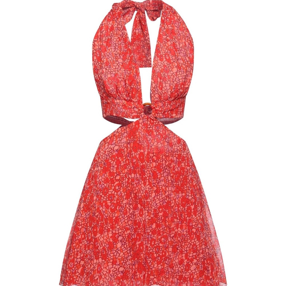 Elegant Red Backless Dress